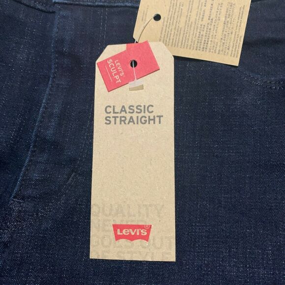 Levis 12 Medium Classic Straight Jeans Mid-Rise 31x30 Women's Denim Sculpt Soft - Picture 5 of 7